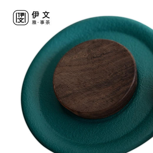  办公室茶杯个人家用陶瓷过滤水杯马杯带盖茶道杯茶水分离 （粗陶）若丘木柄过滤杯+恒温垫 商品图9