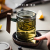  办公室玻璃茶杯带盖恒温垫组合智能加热日式茶水分离杯 伊-正六杯（宿青）-方把胡桃木+逗号恒温垫（木纹） 商品缩略图2