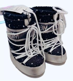 Moon Boots - Moon Boot Jr Boy Space Man - Black/Anthracite 童装 雪地靴 多色