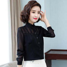 衬衫女士设计感小众衬衣2022春气质时尚木耳边洋气上衣 QB-CZP5031