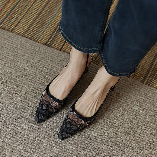 性感百搭，蕾丝包头凉鞋KMN-2714 商品图4