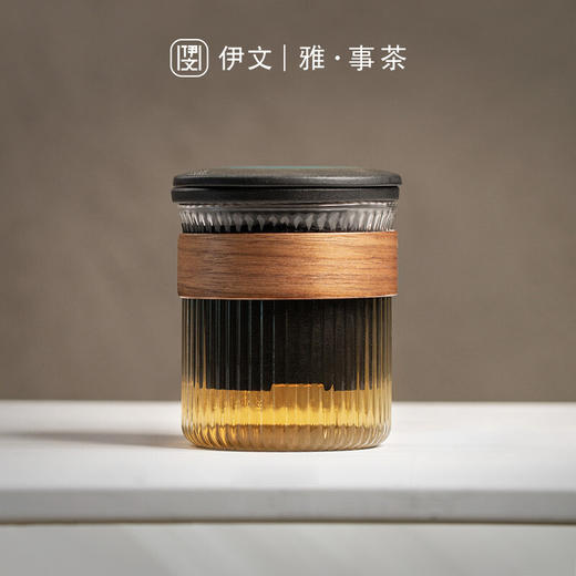  陶瓷耐热玻璃杯泡茶杯茶水分离个人水杯随手杯办公茶杯 思静过滤杯款二（黑盖） 商品图2