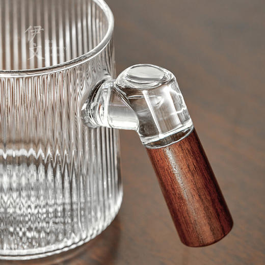  过滤茶杯个人办公玻璃水杯耐热泡茶杯子大容量花茶杯茶水分离 【推荐】心悦玻璃杯-胡桃木杯柄（带胡桃木杯垫）K2 商品图5