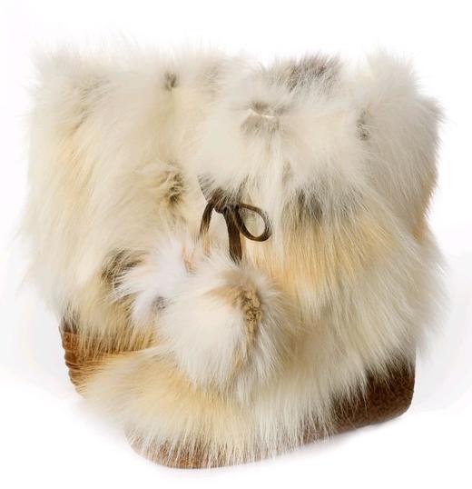 Diavolezza - Short Fur Boots W Pom Pom - Volpe Gold 女装 毛毛靴 金色 商品图0