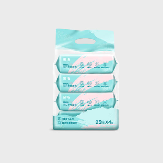 双12特惠-亲扬婴幼儿手口专用湿巾25片*4包 商品图0