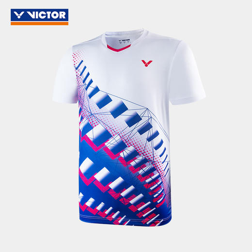 VICTOR/威克多羽毛球服T-20008 T-21008针织印花T恤比赛系列男女款 商品图0