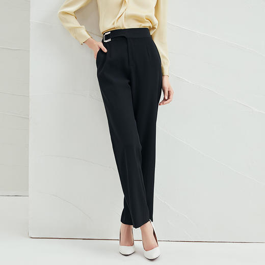 EITIE爱特爱春季新款时尚职业干练通勤百搭显瘦长裤女裤裤子6505203 商品图3