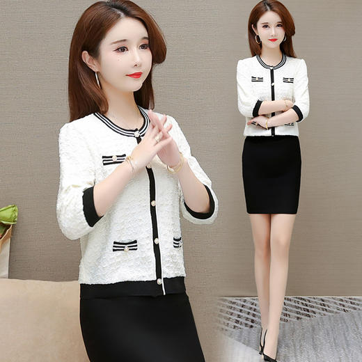 WE JMYS-XN15夏季修身型内搭开衫纯色高档圆领韩版气质通勤时尚小衫 商品图3