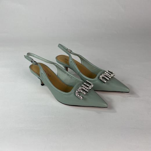 IUIU SECOND春夏时尚尖头后空凉鞋牛皮小跟空鞋凉鞋 商品图6