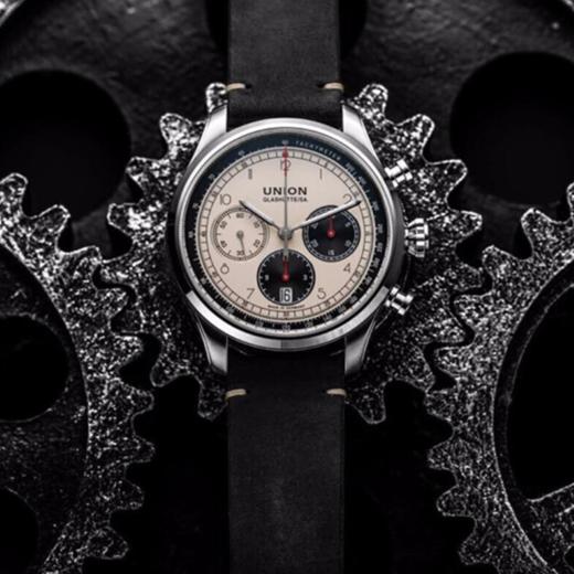 宇联（UNION GLASHÜTTE）德国手表 贝利士系列 小牛皮机械男士熊猫盘计时码表 D009.427.16.262.00 商品图5