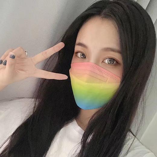 【拒绝平庸，玩美出行】KF94渐变色口罩女一次性4d立体防尘柳叶型高颜值口罩时尚彩色印花 商品图1