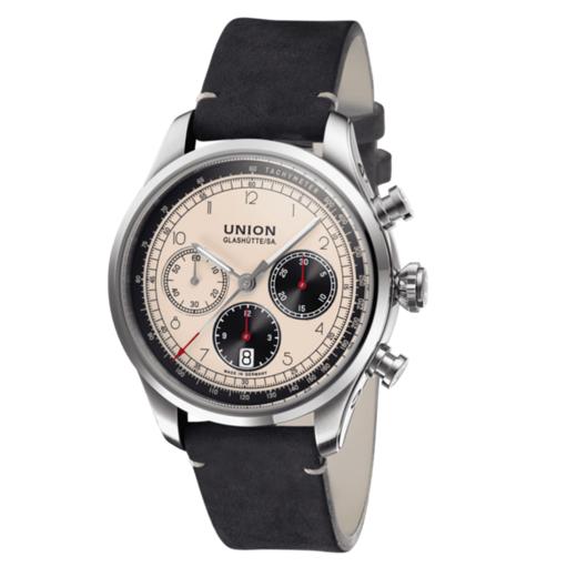 宇联（UNION GLASHÜTTE）德国手表 贝利士系列 小牛皮机械男士熊猫盘计时码表 D009.427.16.262.00 商品图1