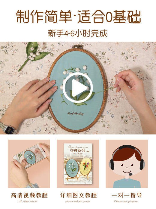 「欧式立体绣」花境立体画/胸针 刺绣材料包 商品图4