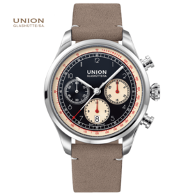 宇联（UNION GLASHÜTTE）德国手表贝利士系列 小牛皮机械男士熊猫盘计时码表 D009.427.16.052.00