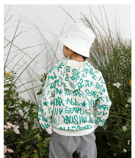 Converse/匡威童装春男女童纯棉字母全身印花连帽卫衣CV2212147 商品图2