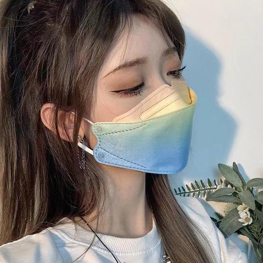 【拒绝平庸，玩美出行】KF94渐变色口罩女一次性4d立体防尘柳叶型高颜值口罩时尚彩色印花 商品图3