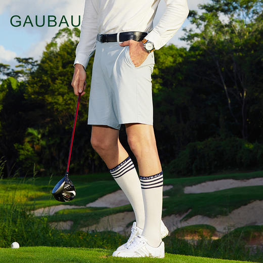GAUBAU/戈宝红麻运动袜子高尔夫训练防臭吸汗长袜男士长筒袜 商品图1