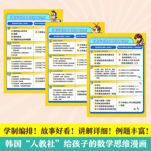 数学奇妙大冒险3年级 全12册 三年级漫画书趣味数学思维训练书籍上下册 小学生3年级6-12岁儿童数学绘本故事书奇妙的大冒险正版 商品图2