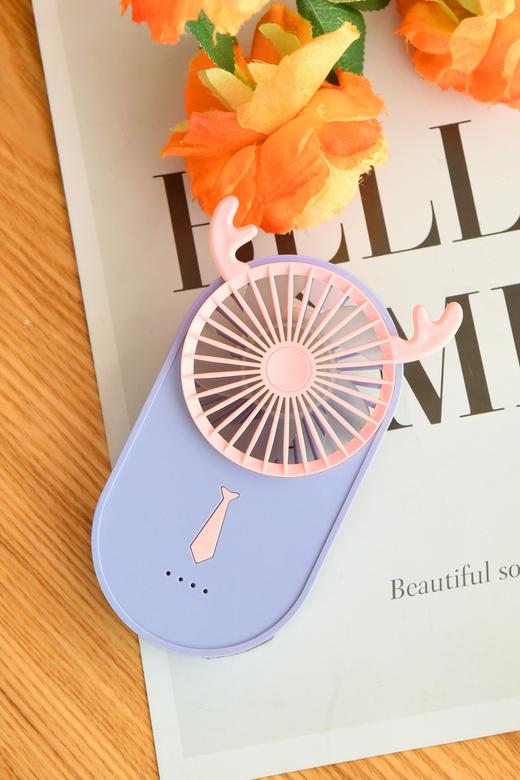 艺轩小鹿超薄手持风扇（4色）YS2238B	 8.5*2.8*14CM 商品图0