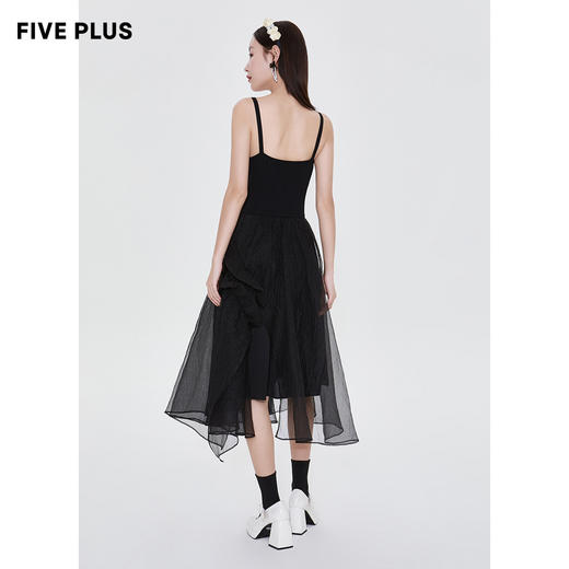 FIVE PLUS新款女春装不规则拼接吊带连衣裙女玫瑰花洋气长裙	2WN1083400 商品图3