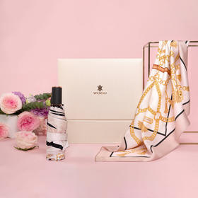 万事利-凡尔赛 双面印花中方巾63*63cm 100%桑蚕丝