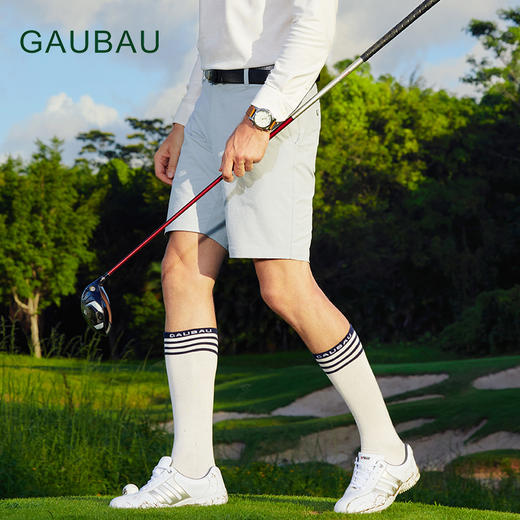 GAUBAU/戈宝红麻运动袜子高尔夫训练防臭吸汗长袜男士长筒袜 商品图0