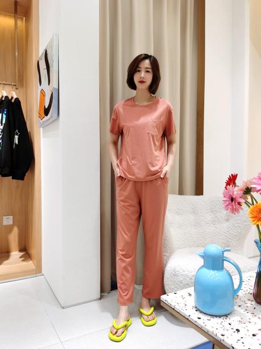 兄华圆领短袖女睡衣套装 上下套家居服 休闲内衣 62197 商品图5