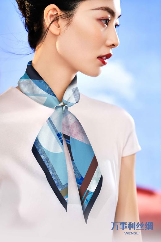 万事利-莫奈印象 双面印花中方巾63*63cm 100%桑蚕丝 商品图1