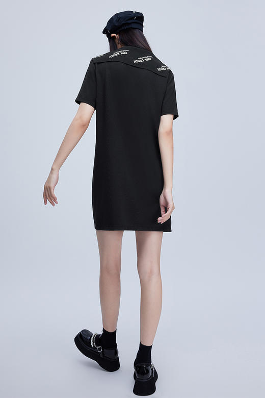 FIVE PLUS新款女春装刺绣短袖连衣裙女直筒宽松T恤裙毛织披肩2WN1084550 商品图2