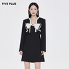 FIVE PLUS2022新款女春装蝴蝶结连衣裙女两件时尚套装搭外套裙2WA1102120 商品缩略图3