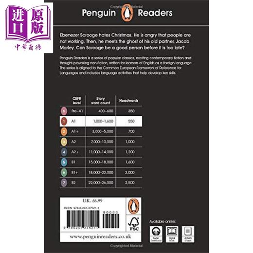 预售 【中商原版】Penguin Readers L1 A Christmas Carol ELT Graded Reader 企鹅分级文学经典1级 圣诞颂歌 狄更斯 英文原版图书 商品图1