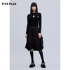 FIVE PLUS新款女春装设计感高腰半身裙女蝴蝶结褶皱中长裙子2WN1073110 商品缩略图3