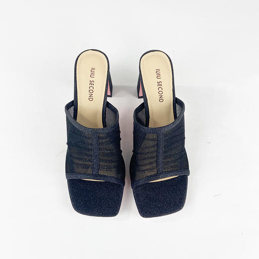 IUIU SECOND夏季网面透气百搭粗跟凉拖23451 商品图3