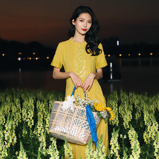 桃源提花连衣裙 | 明媚大气黄 |现货加急发 商品图2