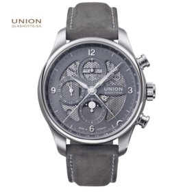 宇联（UNION GLASHÜTTE）德国手表 贝利士系列 镂空月相计时码表男士机械腕表 D009.425.16.087.00