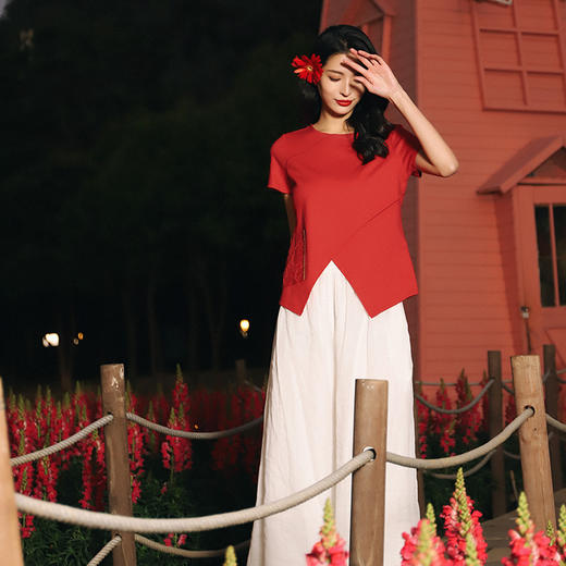 红豆弹力显瘦上衣 / 短袖 / 少量现货 商品图4