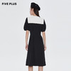 FIVE PLUS新款女夏装法式复古连衣裙女撞色海军领高腰裙子长2WN1085210 商品缩略图2