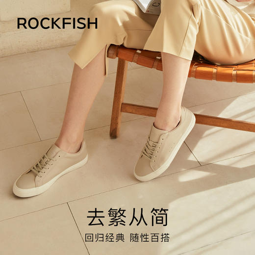 Rockfish英国775不怕湿皮面云朵软糯平底休闲鞋小白鞋 商品图4