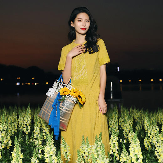 桃源提花连衣裙 | 明媚大气黄 |现货加急发 商品图3