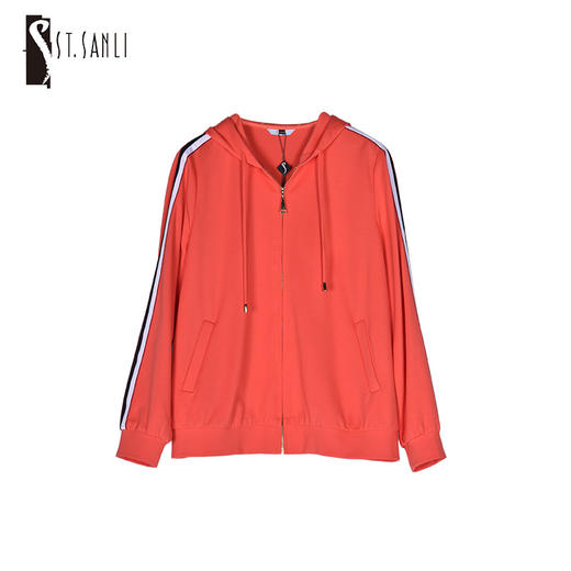 圣三利女装纯色连帽款休闲上衣SL321A12 商品图0