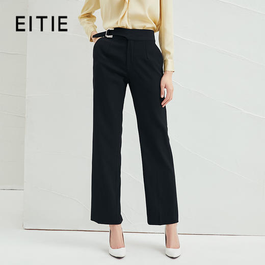 EITIE爱特爱春季新款时尚职业干练通勤百搭显瘦长裤女裤裤子6505203 商品图0