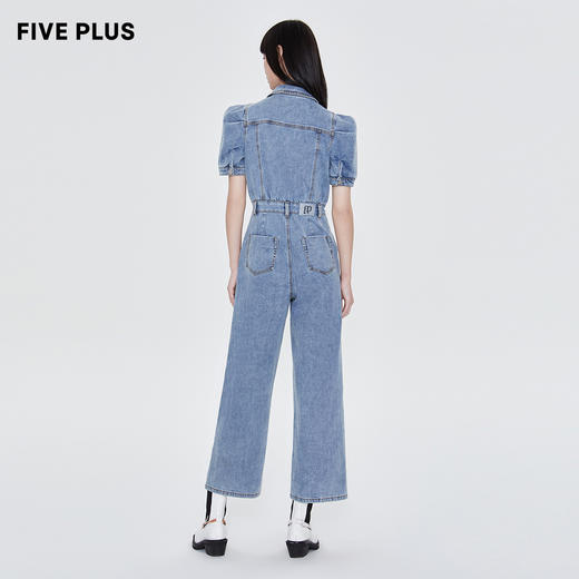 FIVE PLUS新款女夏装甜酷个性高腰连体裤女洗水牛仔休闲裤潮2WN1085550 商品图3