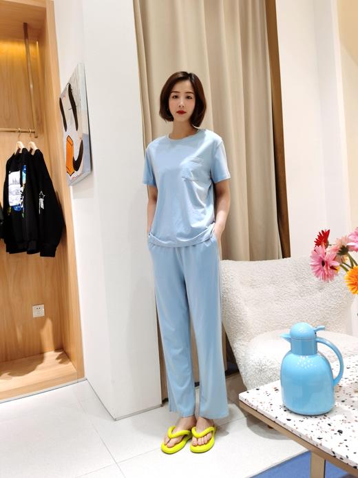 兄华圆领短袖女睡衣套装 上下套家居服 休闲内衣 62197 商品图1