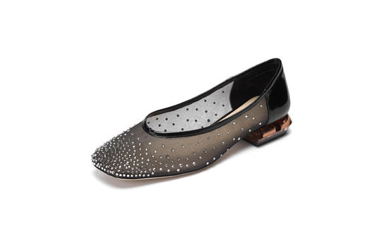 IUIU SECOND 春秋款网纱水钻方头浅口单鞋 商品图4