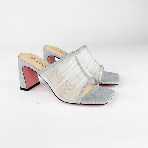 IUIU SECOND夏季网面透气百搭粗跟凉拖23451 商品图2