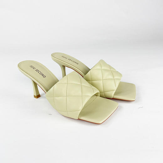 IUIU SECOND夏季时尚方头小跟柔软羊皮凉拖鞋23401 商品图0