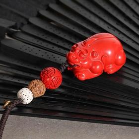 灵机生活馆貔貅钥匙扣朱砂挂件