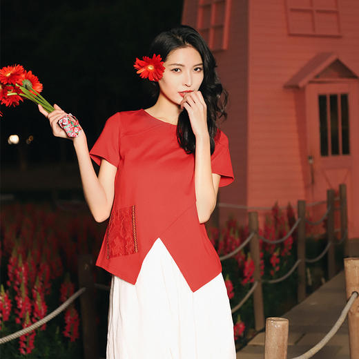 红豆弹力显瘦上衣 / 短袖 / 少量现货 商品图2