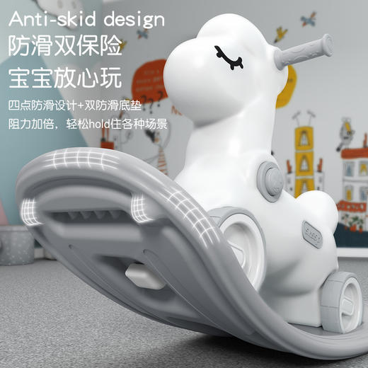 【防滑双保险】儿童摇摇马木马滑行车二合一两用宝宝家用婴儿摇马室内婴儿溜溜车 商品图1