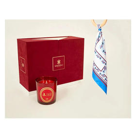 万事利-红色派对 双面印花小方巾53*53cm/真丝眼罩 100%桑蚕丝